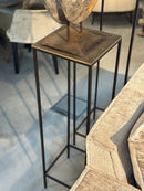 Zuil van zwart metaal met gouden blad – 100x30 cm