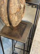 Zuil van zwart metaal met gouden blad – 100x30 cm