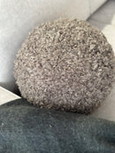 XXL rond kussen in bruine doodle stof – 35 cm