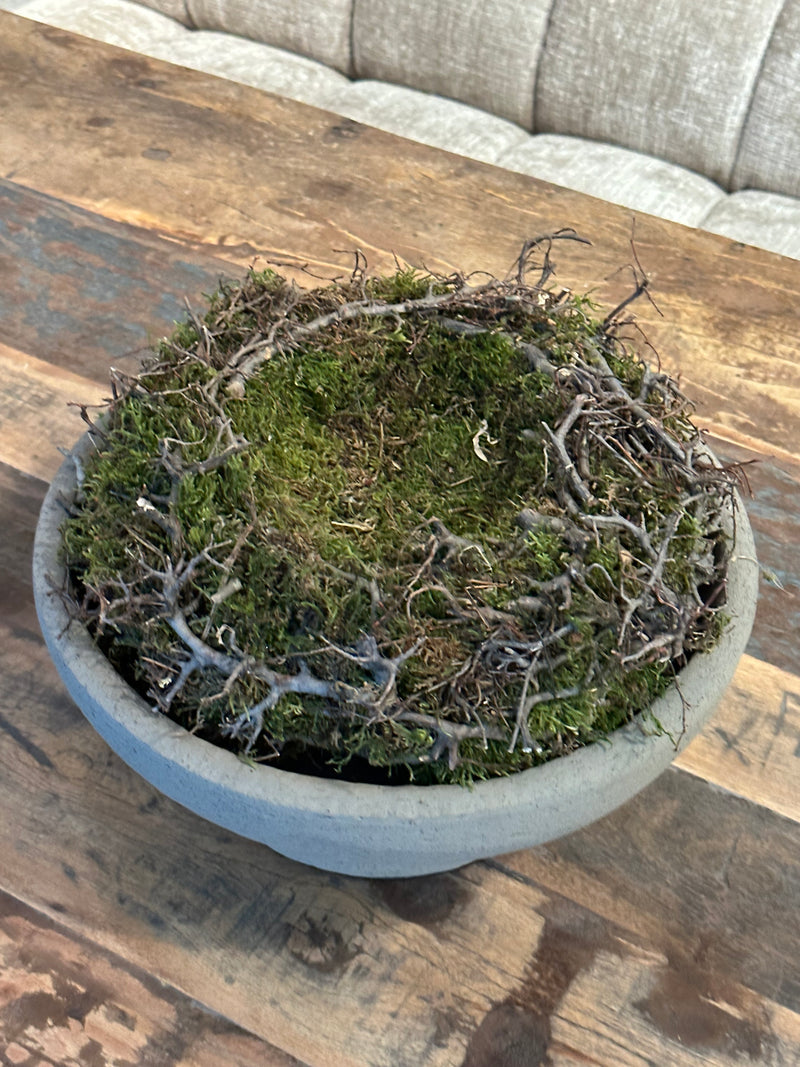 Moskrans nestje met bonsai takken - 30 cm