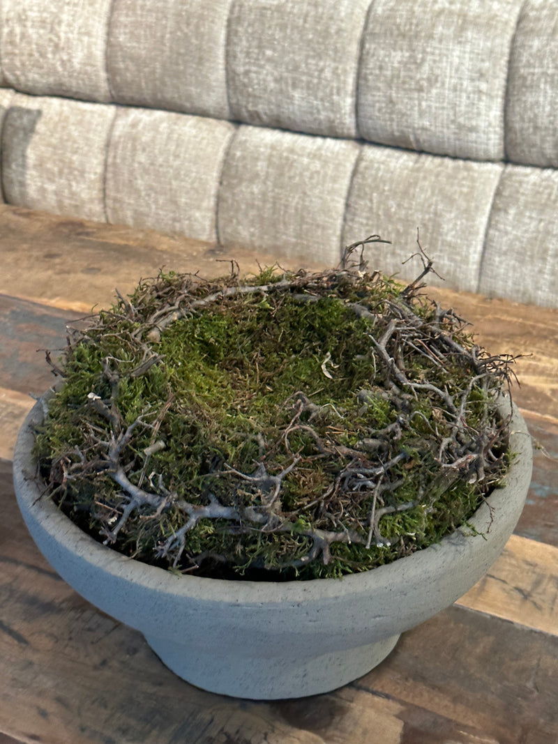 Moskrans nestje met bonsai takken - 30 cm