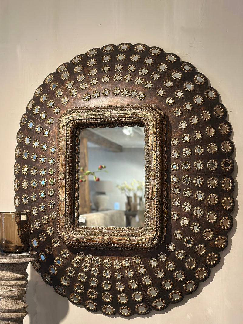 Peacock spiegel in bronskleur - 145x115 cm