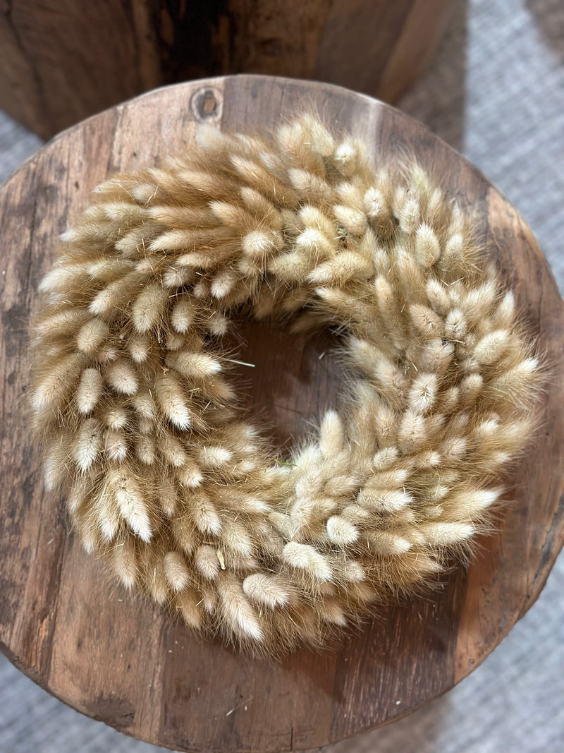 Lagurus krans in naturelkleur - 28 cm