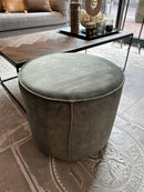 Hocker Mops in mosgroene velours stof - H40 x D50 cm