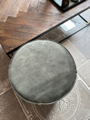 Hocker Mops in mosgroene velours stof - H40 x D50 cm