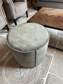 Hocker Mops in mosgroene velours stof - H40 x D50 cm