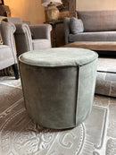 Hocker Mops in mosgroene velours stof - H40 x D50 cm