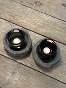 Boomstam schaaltje van vergrijsd hout - 17 cm