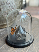 Stolp met oranje vlinder op marmeren steen - D16 x H17 cm