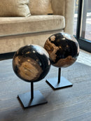 XL marmeren bol op statief – D9 x H17 cm