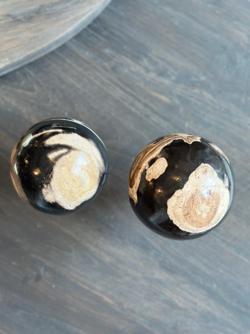 XL marmeren bol op statief – D9 x H17 cm