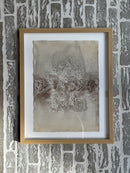 Schilderij met gestructureerde abstracte kunst – blank hout – 42x52 cm