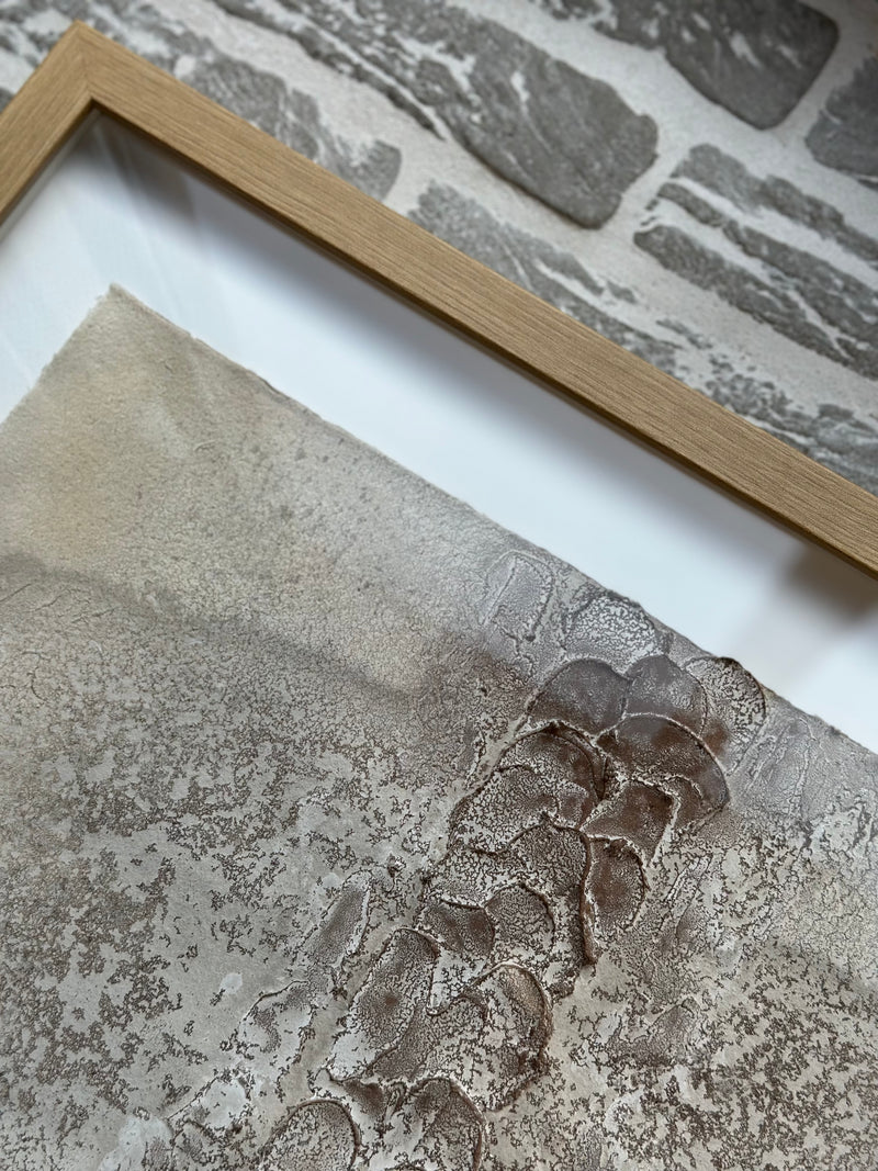 Schilderij met gestructureerde abstracte kunst – blank hout – 42x52 cm