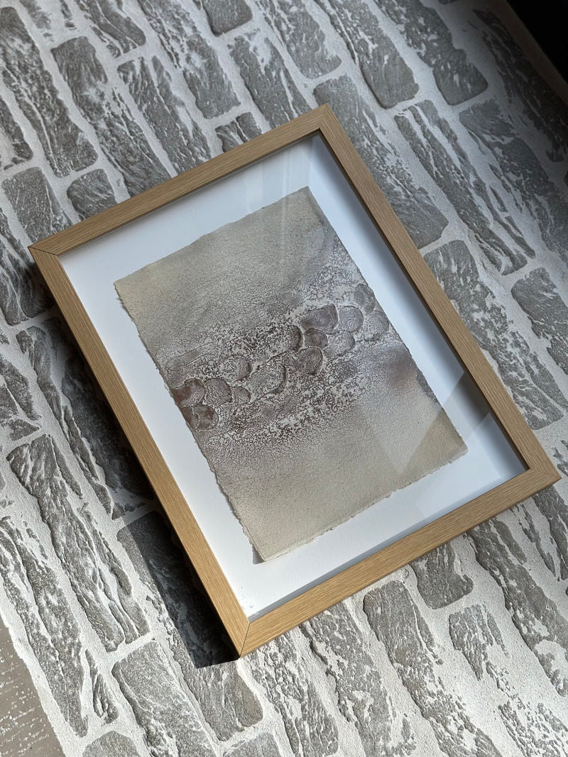 Schilderij met gestructureerde abstracte kunst – blank hout – 32x42 cm