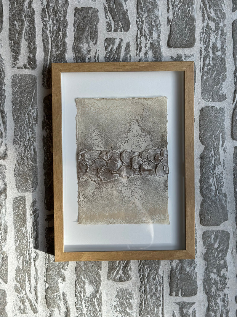 Schilderij met gestructureerde abstracte kunst – blank hout – 23x32 cm