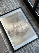 Schilderij met gestructureerde abstracte kunst – zwart hout – 52x72 cm