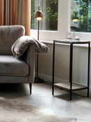 Bijzettafel van ijzer met grof hout - 70 cm