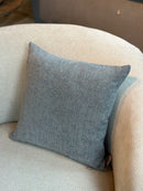 Kussen in grijze grof geweven linnen stof - 40x40 cm