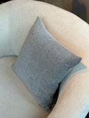 Kussen in grijze grof geweven linnen stof - 40x40 cm