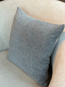 Kussen in grijze grof geweven linnen stof - 40x40 cm