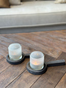 Dutz Collection Cilindervaas/windlicht beige H7xD7 cm