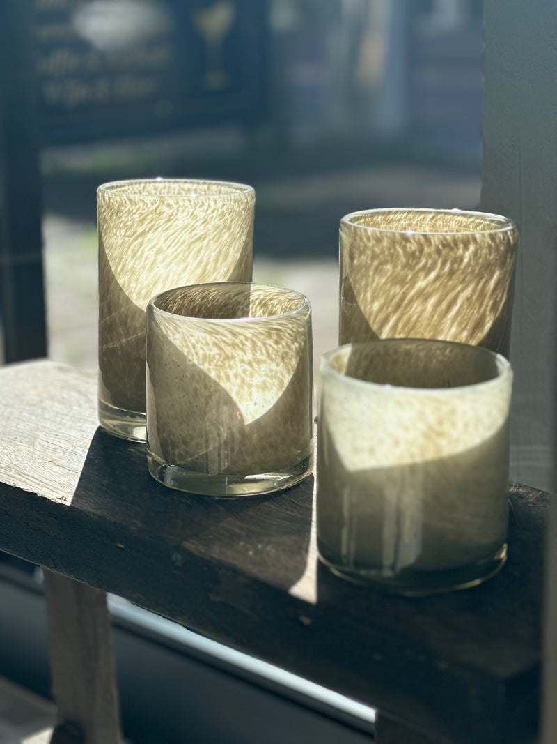 DutZ Collection windlicht – Taupe – H10 × D10 cm