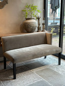 Set van 2 eetkamerbanken Avalon in taupekleurige velours stof - Keijser & Co - 140 cm