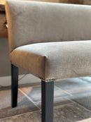 Set van 2 eetkamerbanken Avalon in taupekleurige velours stof - Keijser & Co - 140 cm