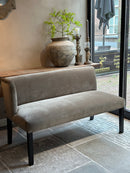 Set van 2 eetkamerbanken Avalon in taupekleurige velours stof - Keijser & Co - 140 cm