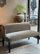 Set van 2 eetkamerbanken Avalon in taupekleurige velours stof - Keijser & Co - 140 cm