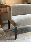 Set van 2 eetkamerbanken Avalon in taupekleurige velours stof - Keijser & Co - 140 cm