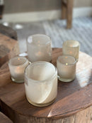 Dutz Collection Cilindervaas/windlicht beige H7xD7 cm