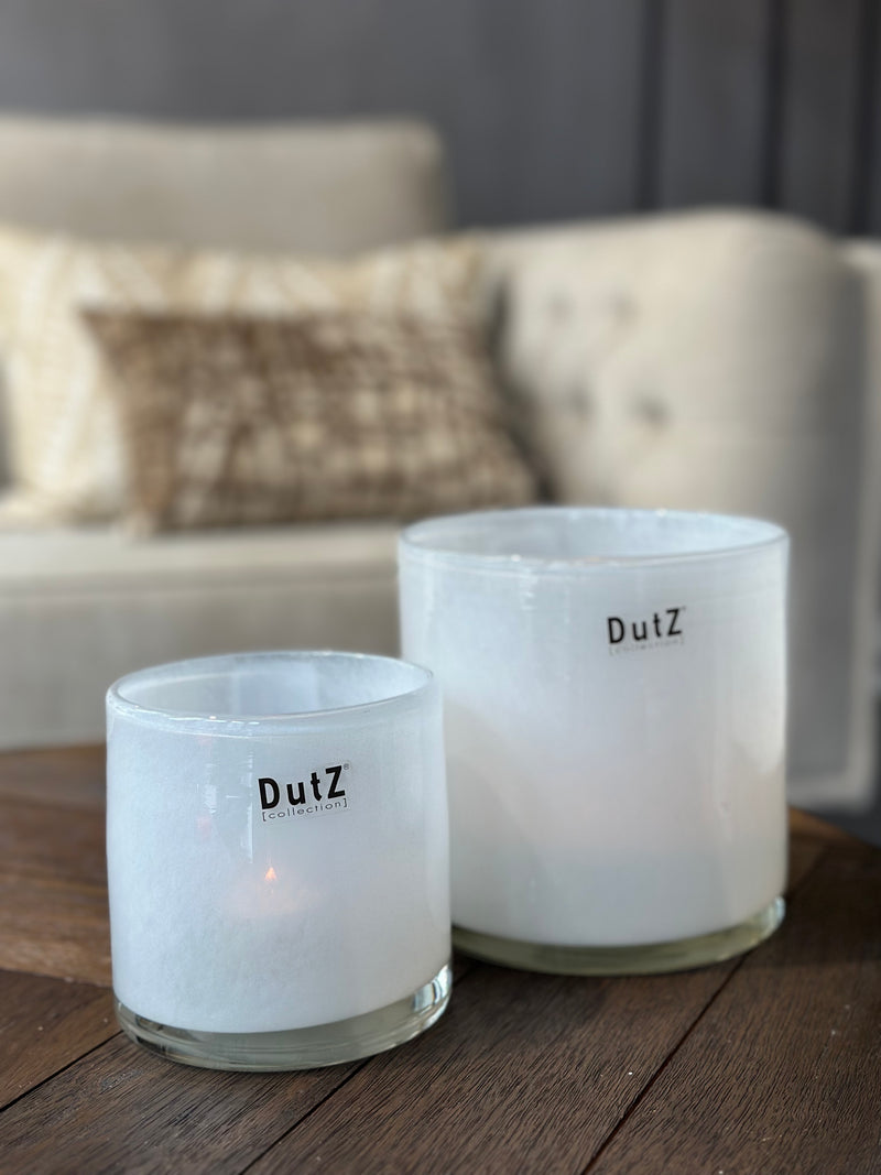 DutZ Collection cilindervaas/windlicht wit H11 x D11 cm