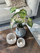 Kunsttak Alocasia met groen en roze details 53 cm