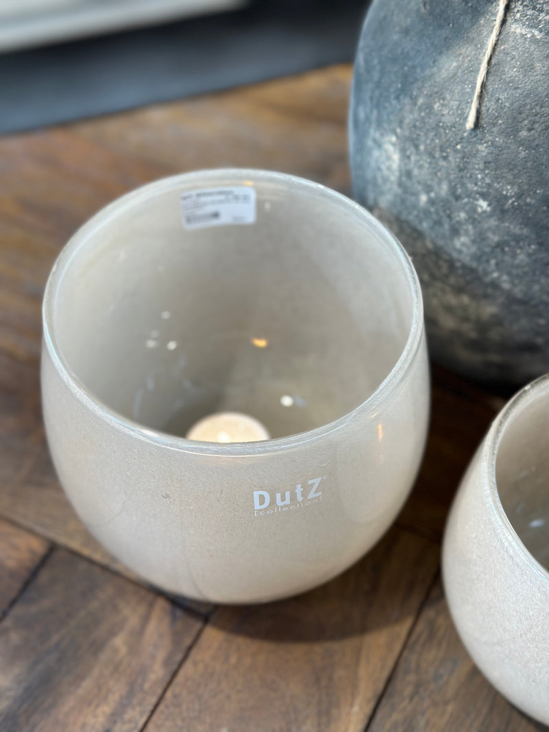 DutZ Collection pot/windlicht beige - H14x D16 cm