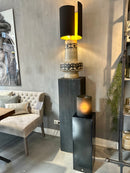 Zwarte zuil van grof hout - 120x35x35 cm