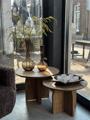 Set van 2 salontafels van rustiek teakhout - 70x50 cm en 60x42 cm