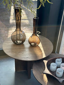 Set van 2 salontafels van rustiek teakhout - 70x50 cm en 60x42 cm