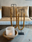 Bruine kralenketting op standaard - 45 cm