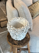 Witte waterpokken bloempot - 20x23 cm