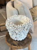 Witte waterpokken bloempot - 20x23 cm