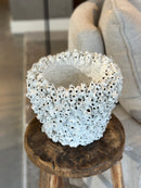 Witte waterpokken bloempot - 20x23 cm