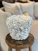 Witte waterpokken bloempot - 20x23 cm