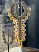 Schelpenketting met parelmoer en touw - 30x68 cm