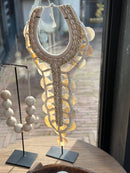 Schelpenketting met parelmoer en touw - 30x68 cm