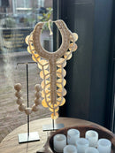 Schelpenketting met parelmoer en touw - 30x68 cm
