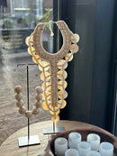 Schelpenketting met parelmoer en touw - 30x68 cm