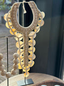 Schelpenketting met parelmoer en touw - 30x68 cm