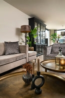 Hoekbank Anneloes in naturelkleurige velours stof - Hoeksofa + 4 zitsbank