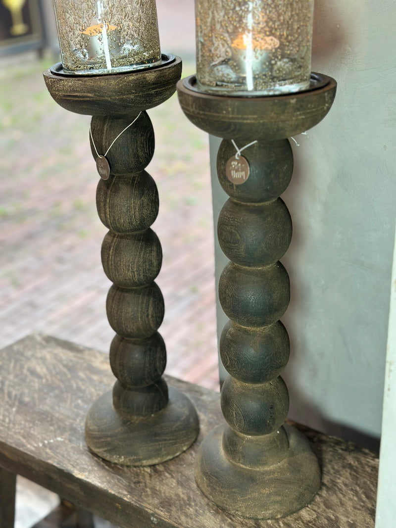 Kandelaar Bob van donkergrijs hout – 43 cm